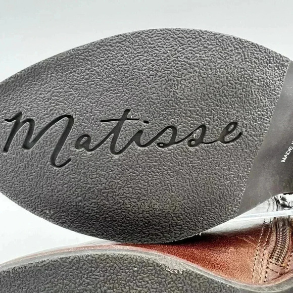Matisse Kate Ankle Booties 8 M Womens Smooth Distressed Leather Buckle Strap Zip - Picture 15 of 16